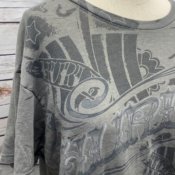 Hurley Gray Short Sleeve Graphic Tee Shirt TShirt Large Lightweight Soft - Picture 2 of 8